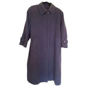 ​Vintage Mallia Union Made Cashmere & Wool Long Overcoat Gray Size 6